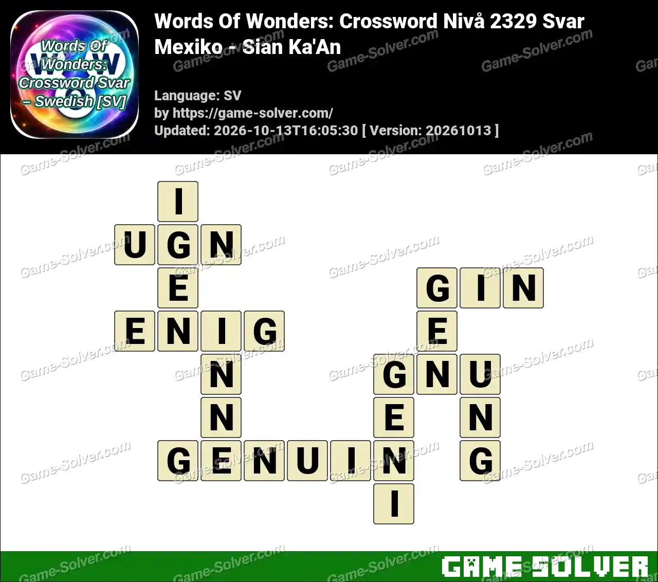 Words Of Wonders: Crossword Nivå 2329 Svar – Mexiko – Sian Ka’An